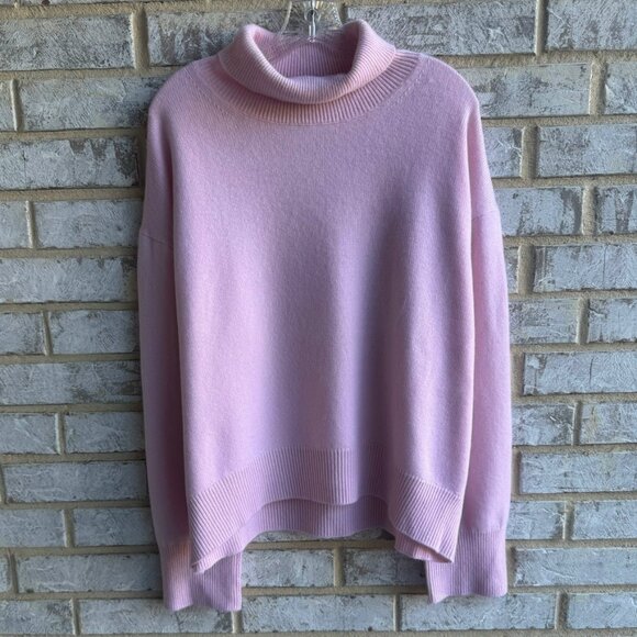 Van Kukil Kashmir Long Sleeve Turtleneck Cashmere Pink Sweater Women's Size M - Picture 1 of 10